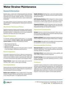 Water Strainer Maintenance