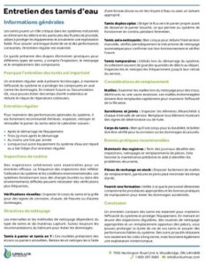 Water Strainer Maintenance - FR